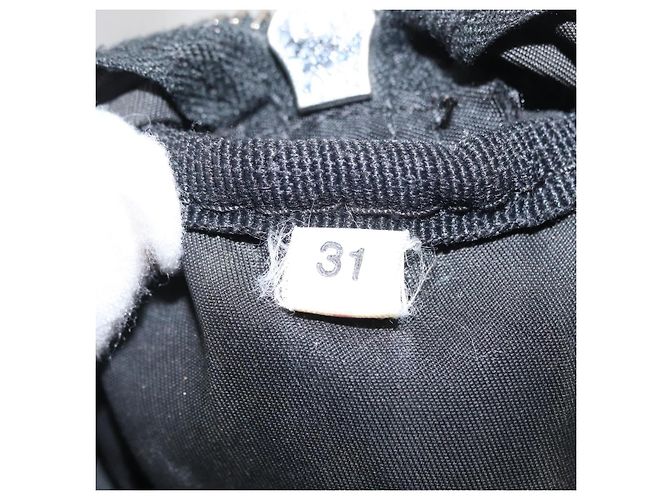 PRADA Borsa a mano in nylon nero argento Auth 153944 - vista 11