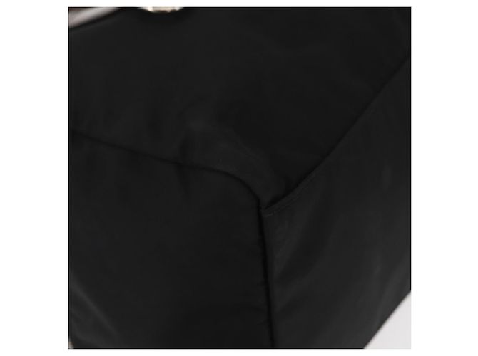 PRADA Borsa a mano in nylon nero argento Auth 153944 - vista 15
