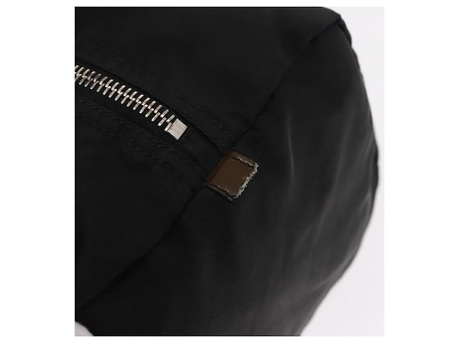 PRADA Borsa a mano in nylon nero argento Auth 153944 - vista 20