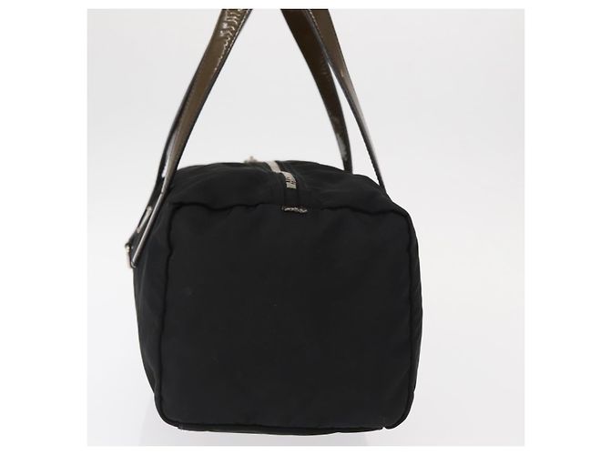 PRADA Borsa a mano in nylon nero argento Auth 153944 - vista 3