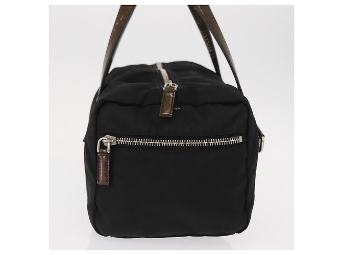 PRADA Borsa a mano in nylon nero argento Auth 153944 - vista 4
