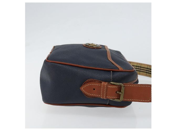 Autre Marque Borsa a Spalla Burberrys in Pelle PVC Blu Navy Oro Auth 154415 D'oro - vista 3