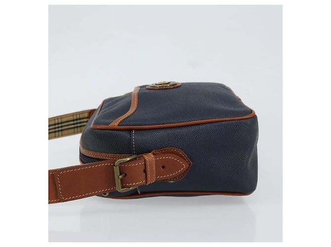 Autre Marque Borsa a Spalla Burberrys in Pelle PVC Blu Navy Oro Auth 154415 D'oro - vista 4