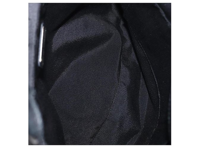 Borsa Vala in nylon e pelle Salvatore Ferragamo 2 in 1 Nero Argento Auth BA7673 - vista 11