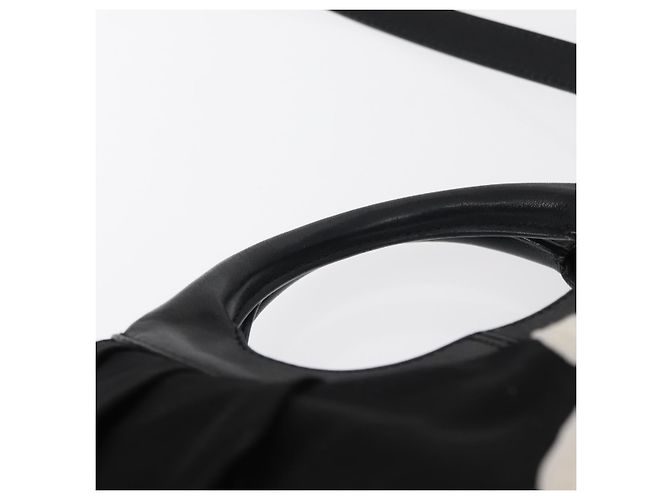 Borsa Vala in nylon e pelle Salvatore Ferragamo 2 in 1 Nero Argento Auth BA7673 - vista 14