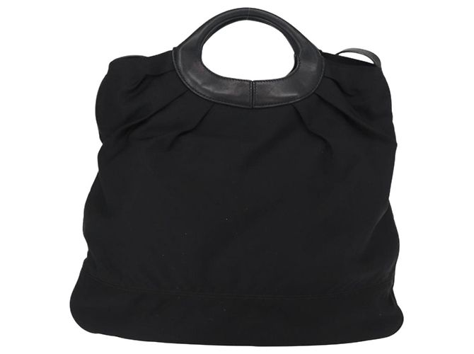 Borsa Vala in nylon e pelle Salvatore Ferragamo 2 in 1 Nero Argento Auth BA7673 - vista 2