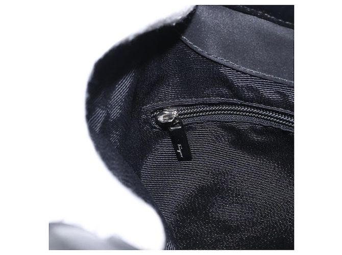 Borsa Vala in nylon e pelle Salvatore Ferragamo 2 in 1 Nero Argento Auth BA7673 - vista 23