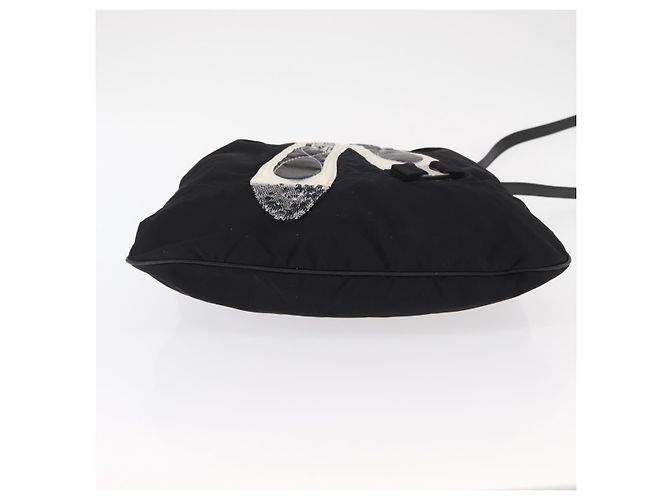 Borsa Vala in nylon e pelle Salvatore Ferragamo 2 in 1 Nero Argento Auth BA7673 - vista 5