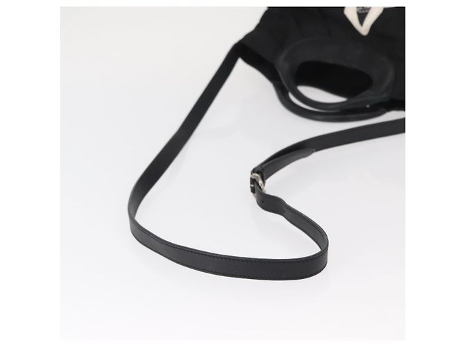 Borsa Vala in nylon e pelle Salvatore Ferragamo 2 in 1 Nero Argento Auth BA7673 - vista 8