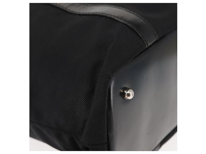 Borsa a mano in nylon nero GUCCI Bamboo Auth ep11126 - vista 10