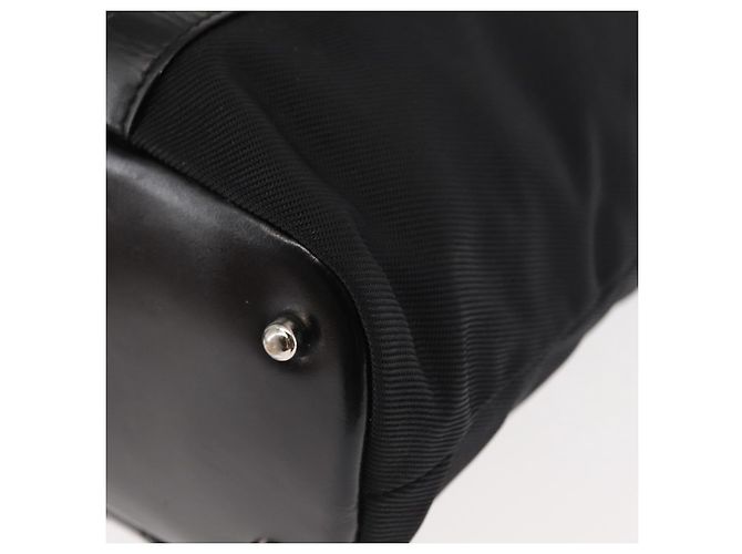 Borsa a mano in nylon nero GUCCI Bamboo Auth ep11126 - vista 13