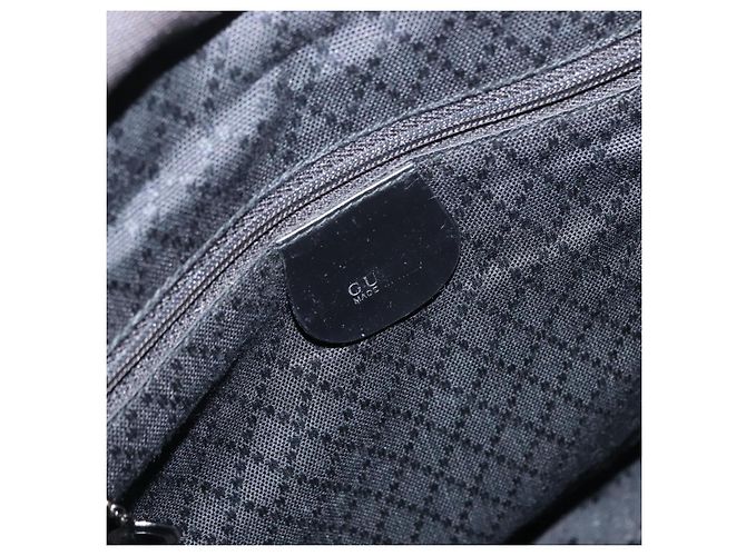 Borsa a mano in nylon nero GUCCI Bamboo Auth ep11126 - vista 15
