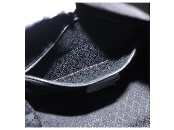 Borsa a mano in nylon nero GUCCI Bamboo Auth ep11126 - vista 19