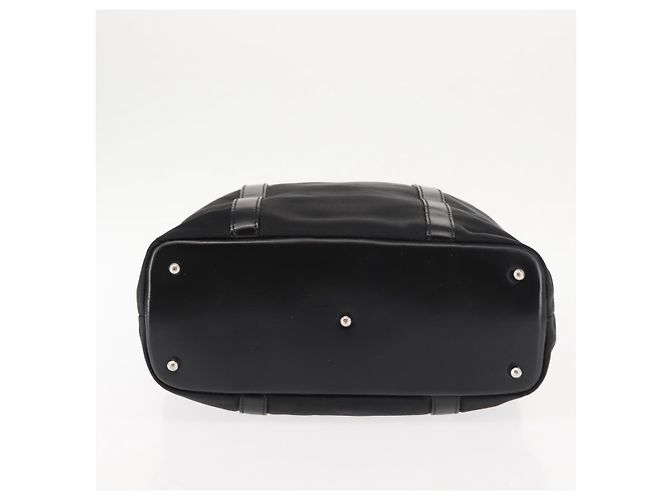 Borsa a mano in nylon nero GUCCI Bamboo Auth ep11126 - vista 9