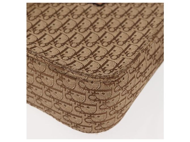 Borsa a Spalla in Tela Trotter Christian Dior Beige Oro Auth bs29838 D'oro - vista 17