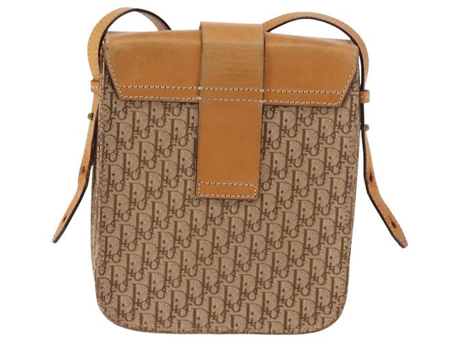 Borsa a Spalla in Tela Trotter Christian Dior Beige Oro Auth bs29838 D'oro - vista 2