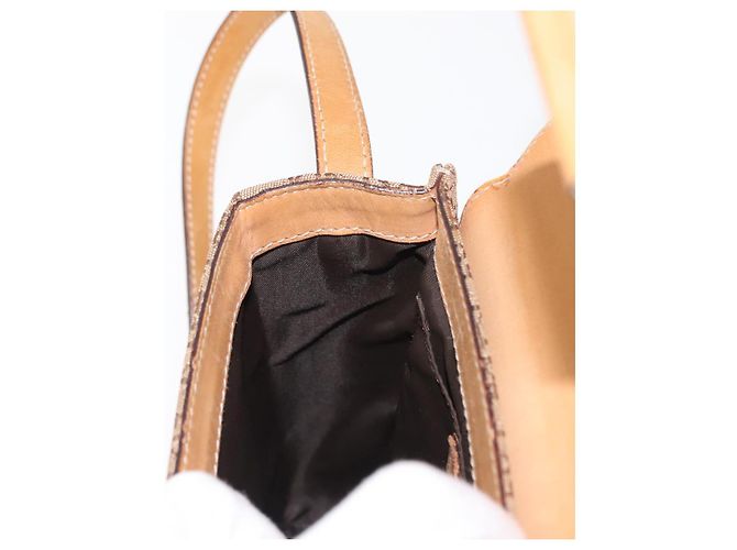 Borsa a Spalla in Tela Trotter Christian Dior Beige Oro Auth bs29838 D'oro - vista 22