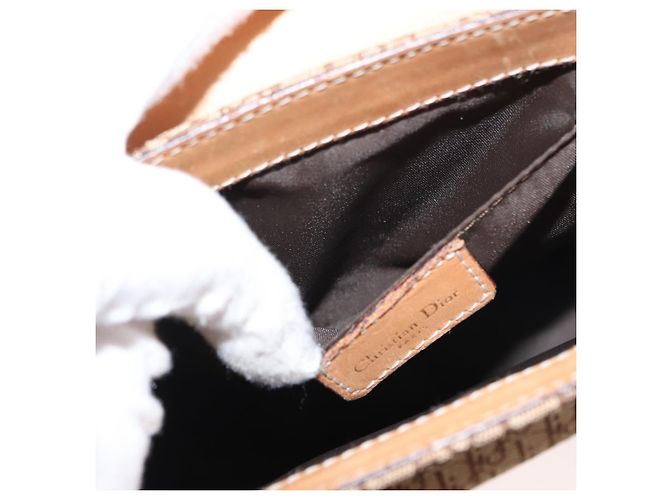 Borsa a Spalla in Tela Trotter Christian Dior Beige Oro Auth bs29838 D'oro - vista 23