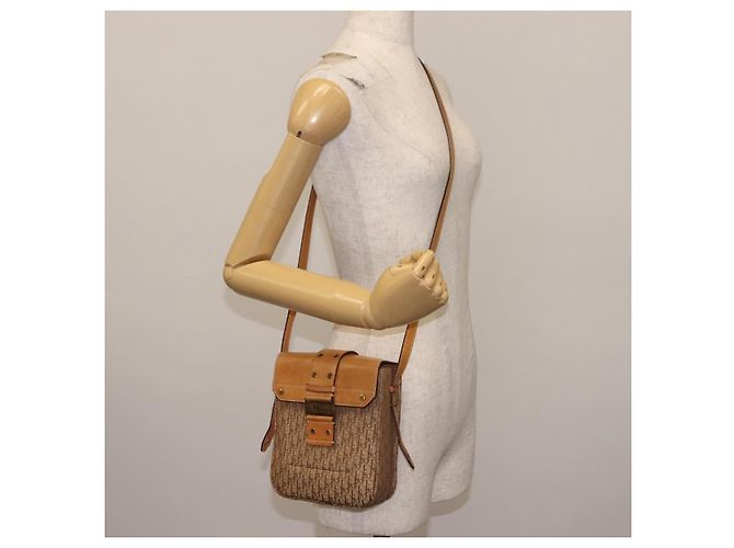 Borsa a Spalla in Tela Trotter Christian Dior Beige Oro Auth bs29838 D'oro - vista 24