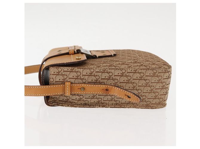 Borsa a Spalla in Tela Trotter Christian Dior Beige Oro Auth bs29838 D'oro - vista 4