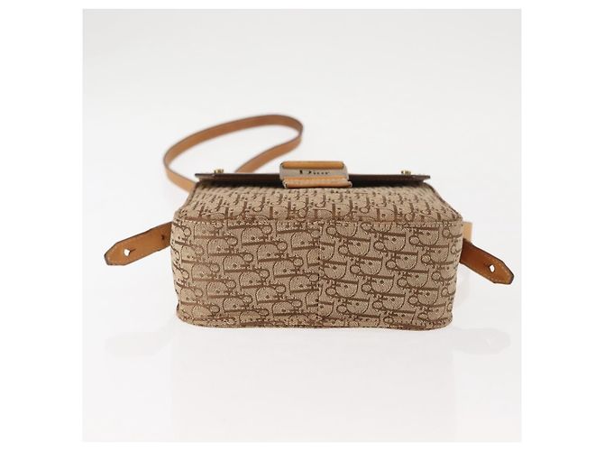 Borsa a Spalla in Tela Trotter Christian Dior Beige Oro Auth bs29838 D'oro - vista 5