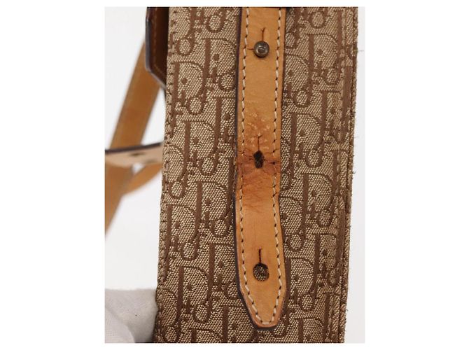 Borsa a Spalla in Tela Trotter Christian Dior Beige Oro Auth bs29838 D'oro - vista 9