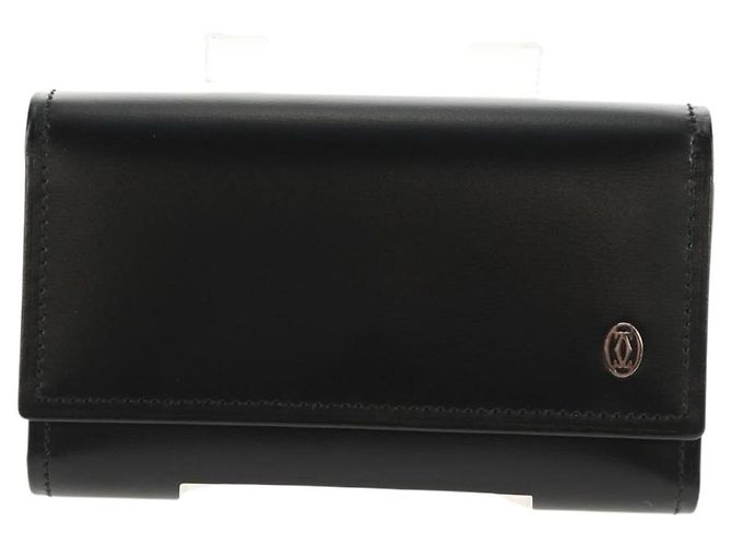 CARTIER Key Case Leather Black Auth am9296V - view 13