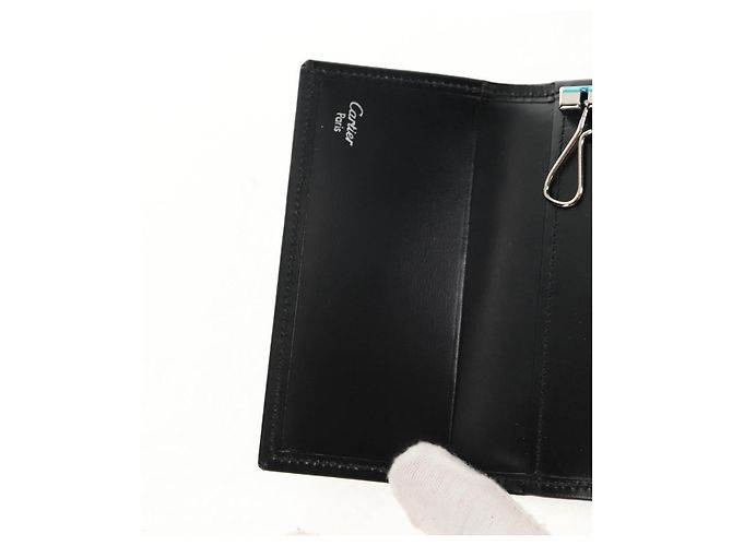 CARTIER Key Case Leather Black Auth am9296V - view 17