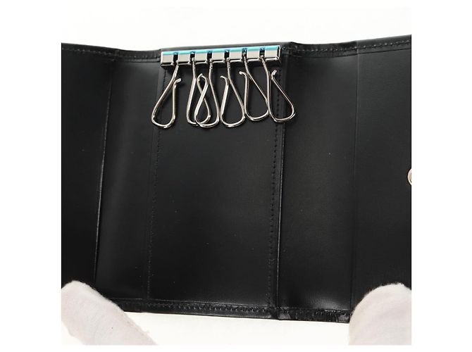 CARTIER Key Case Leather Black Auth am9296V - view 18