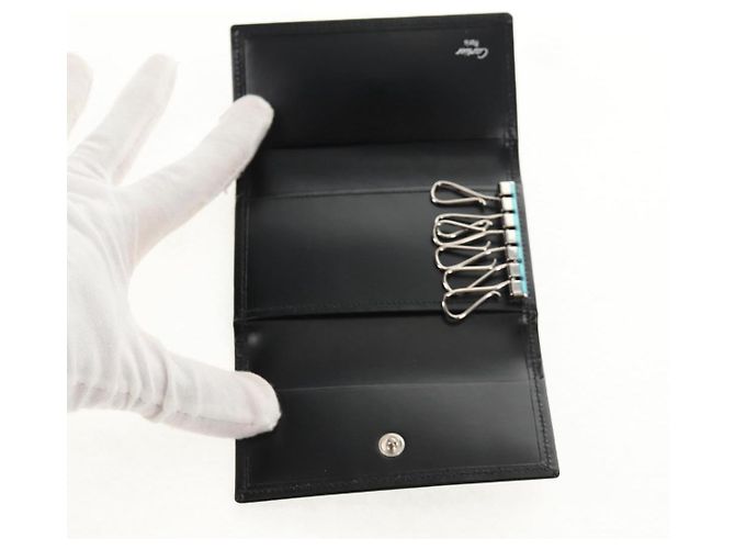 CARTIER Key Case Leather Black Auth am9296V - view 9