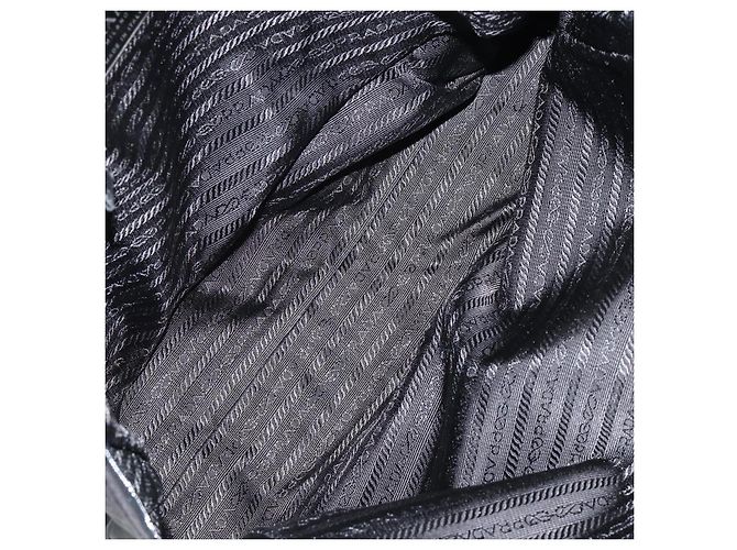 PRADA Tote Tasche Nylon Schwarz Silber Auth bs29773 - Ansicht 11