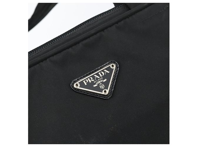 PRADA Tote Tasche Nylon Schwarz Silber Auth bs29773 - Ansicht 17