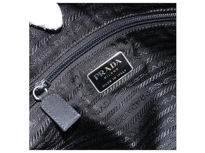 PRADA Tote Tasche Nylon Schwarz Silber Auth bs29773 - Ansicht 19