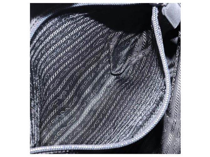 PRADA Tote Tasche Nylon Schwarz Silber Auth bs29773 - Ansicht 22