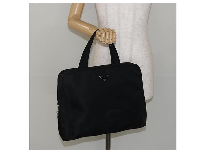 PRADA Tote Tasche Nylon Schwarz Silber Auth bs29773 - Ansicht 23