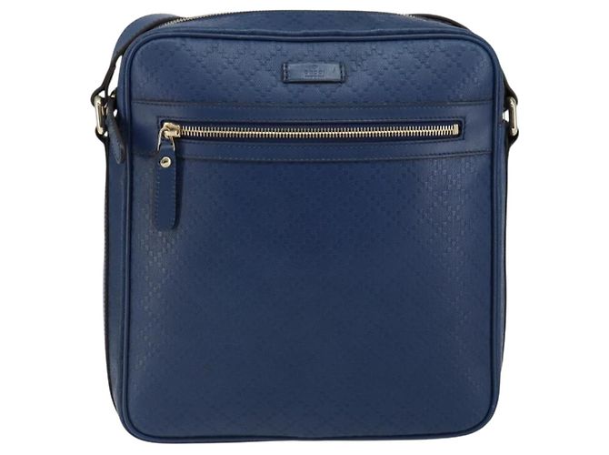 Borsa a Spalla Diamante in Pelle Blu Oro GUCCI 201443 Auth bs29905 D'oro - vista 13