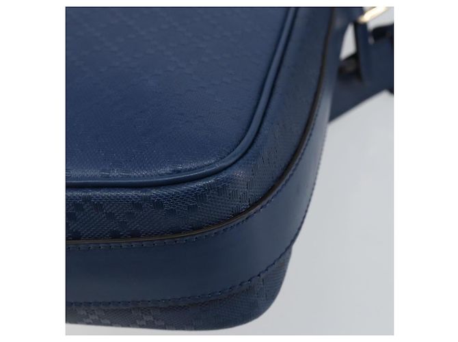 Borsa a Spalla Diamante in Pelle Blu Oro GUCCI 201443 Auth bs29905 D'oro - vista 15