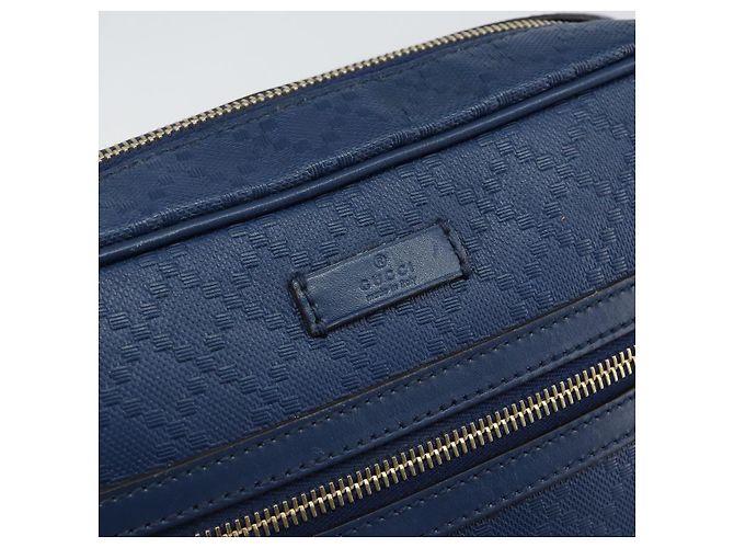 Borsa a Spalla Diamante in Pelle Blu Oro GUCCI 201443 Auth bs29905 D'oro - vista 17
