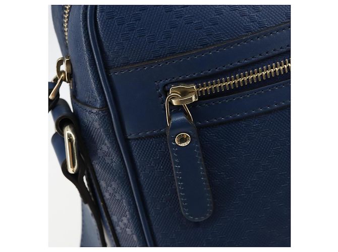 Borsa a Spalla Diamante in Pelle Blu Oro GUCCI 201443 Auth bs29905 D'oro - vista 18