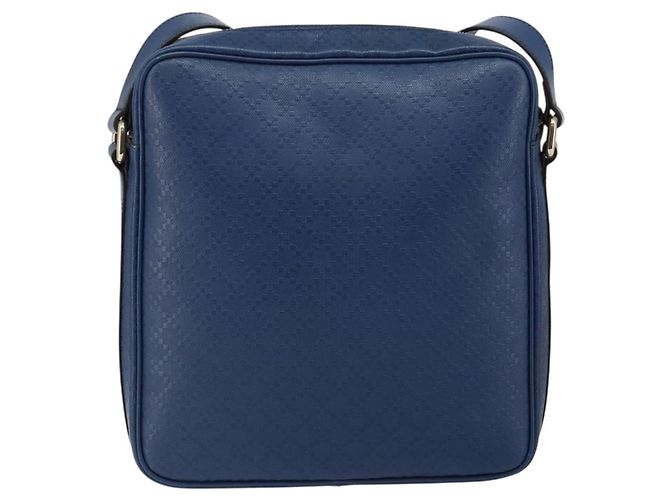 Borsa a Spalla Diamante in Pelle Blu Oro GUCCI 201443 Auth bs29905 D'oro - vista 2