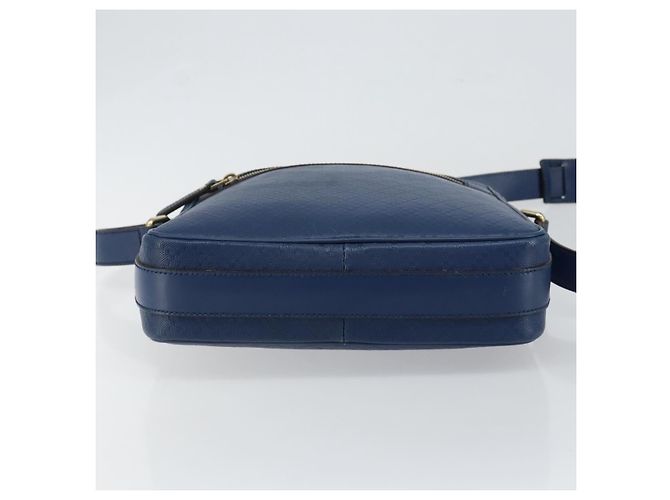 Borsa a Spalla Diamante in Pelle Blu Oro GUCCI 201443 Auth bs29905 D'oro - vista 5