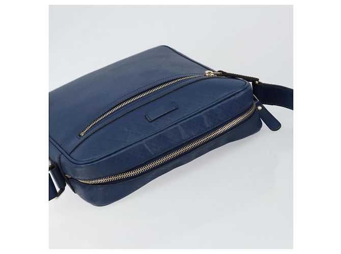 Borsa a Spalla Diamante in Pelle Blu Oro GUCCI 201443 Auth bs29905 D'oro - vista 6