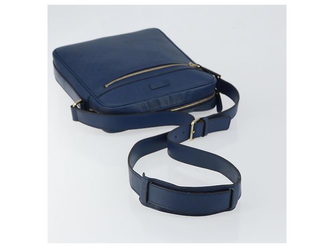 Borsa a Spalla Diamante in Pelle Blu Oro GUCCI 201443 Auth bs29905 D'oro - vista 7