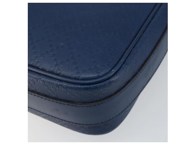 Borsa a Spalla Diamante in Pelle Blu Oro GUCCI 201443 Auth bs29905 D'oro - vista 9