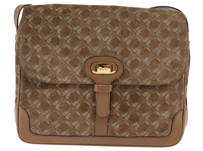 Schultertasche Salvatore Ferragamo Wildleder Beige Auth ba6792 - Ansicht 13