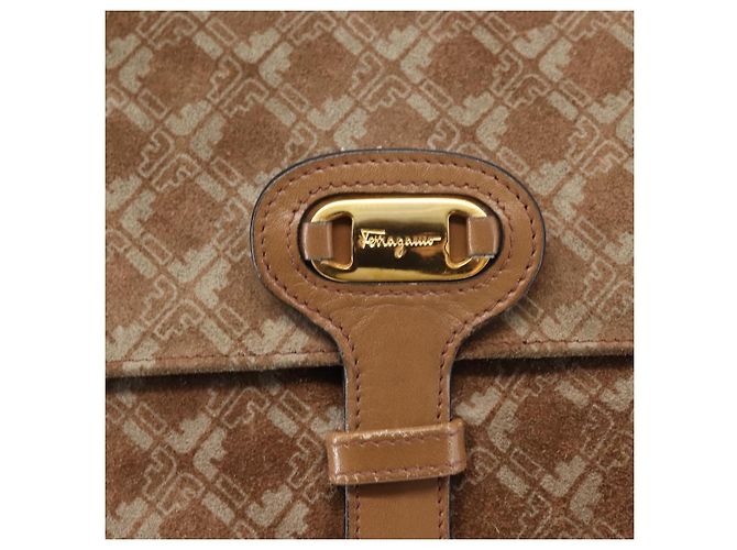Schultertasche Salvatore Ferragamo Wildleder Beige Auth ba6792 - Ansicht 17