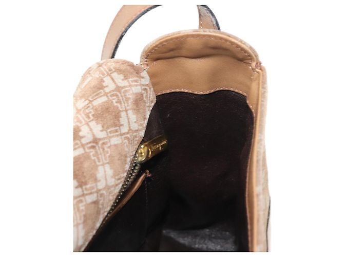 Schultertasche Salvatore Ferragamo Wildleder Beige Auth ba6792 - Ansicht 18