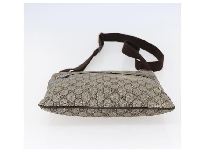 Gucci Borsa a spalla GG Supreme in PVC beige e oro 295257 Auth bs29716 D'oro - vista 5