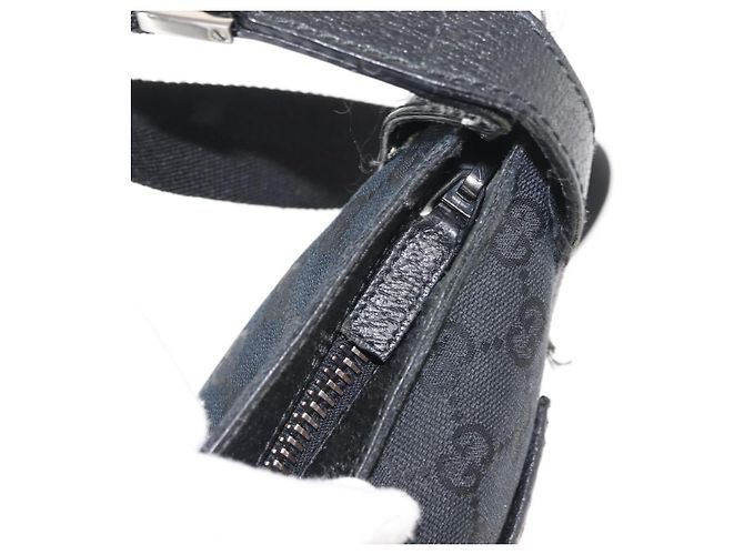 Borsa a Spalla GG Canvas Gucci Nera Argento 122793 Auth 146012 Nero - vista 10