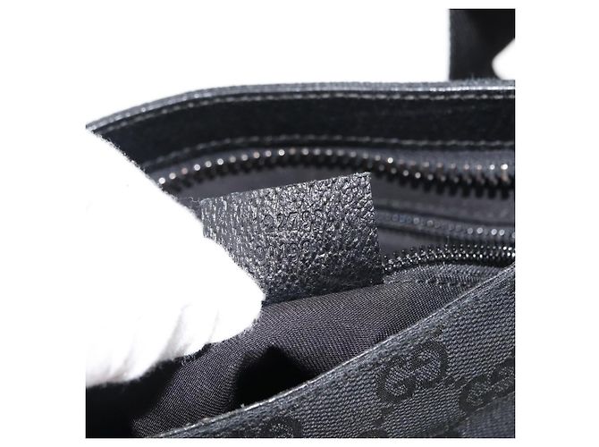 Borsa a Spalla GG Canvas Gucci Nera Argento 122793 Auth 146012 Nero - vista 12